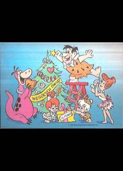Flintstonowie - pocztówka świąteczna z naklejkami