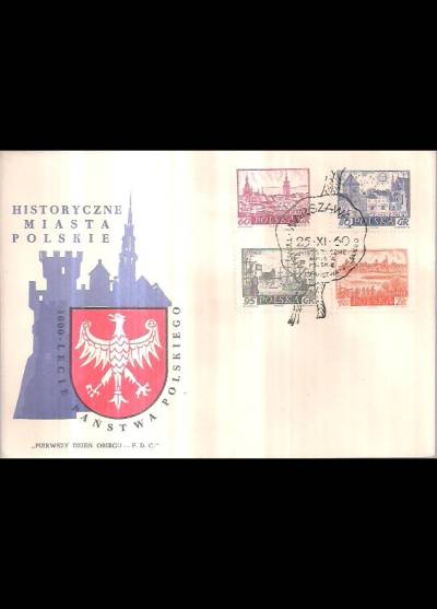 Historyczne miasta polskie, 1960 (koperta FDC - na pierwszy dzień obiegu)
